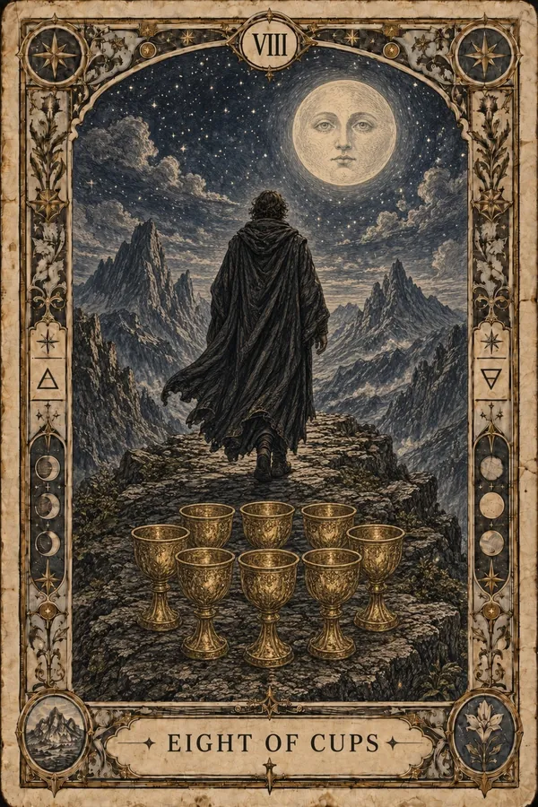 Osmička pohárov (Eight of Cups)