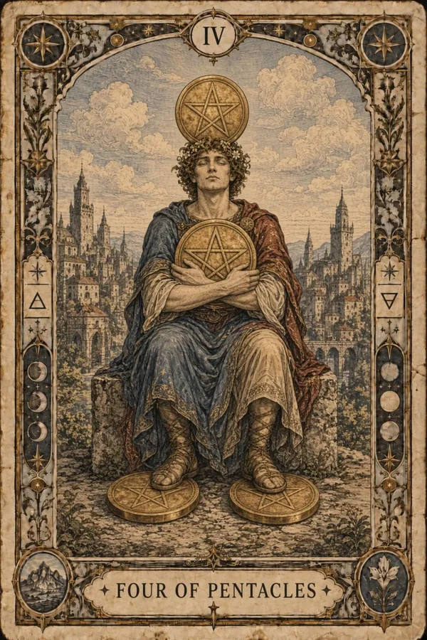 Štvorka pentaklov (Four of Pentacles)
