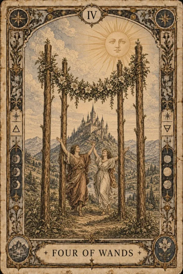 Štvorka palíc (Four of Wands)