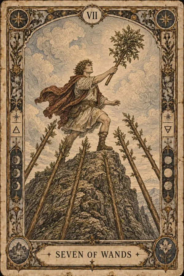 Sedmička palíc (Seven of Wands)