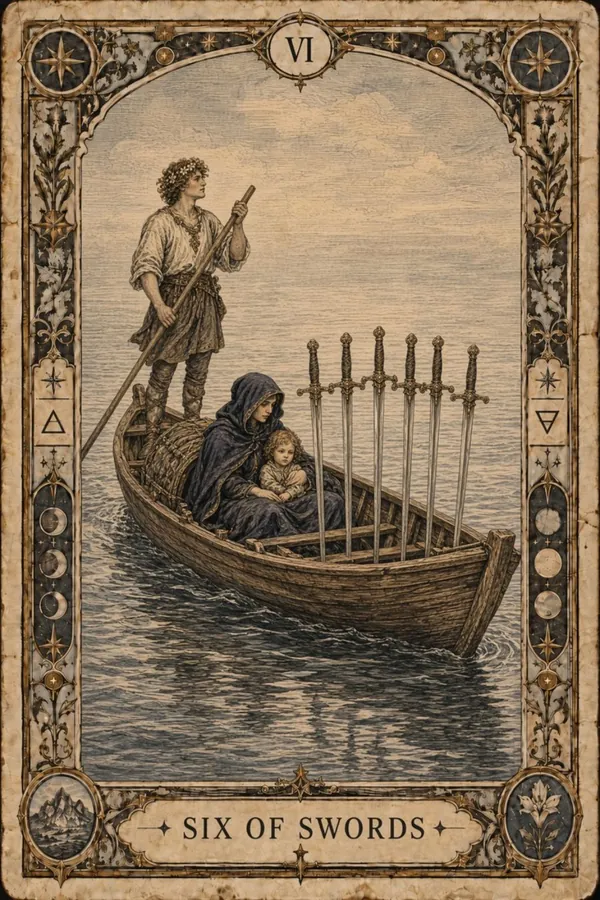 Šestka mečov (Six of Swords)