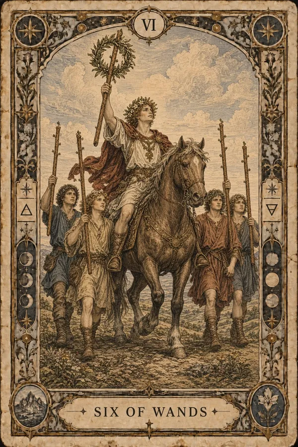 Šestka palíc (Six of Wands)